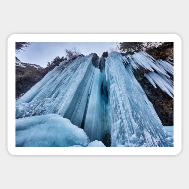 Frozen waterfall in the winter Sticker by naturalis